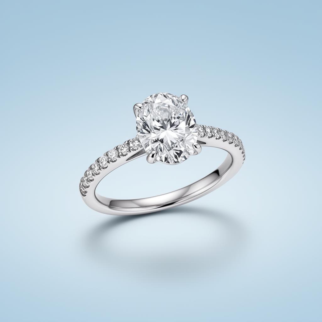 Oval diamond engagement ring